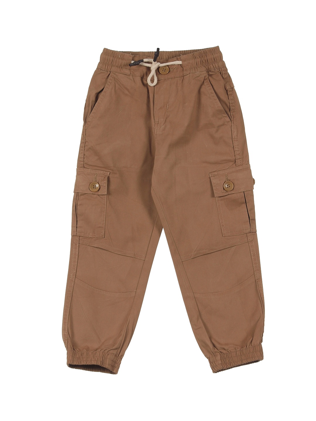 

Lil Lollipop Kids Solid Cotton Regular Fit Cargos, Beige