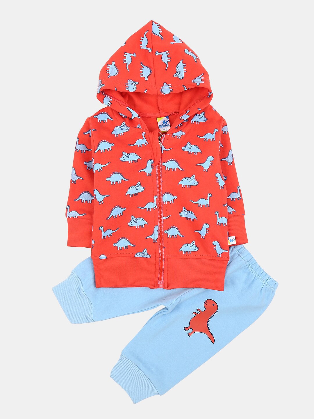 

V-Mart Unisex Kids Coral & Blue Printed T-shirt with Pyjamas