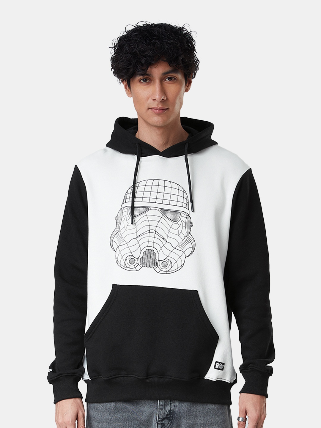

The Souled Store Men Printed Cotton Hooded Sweatshirt, White