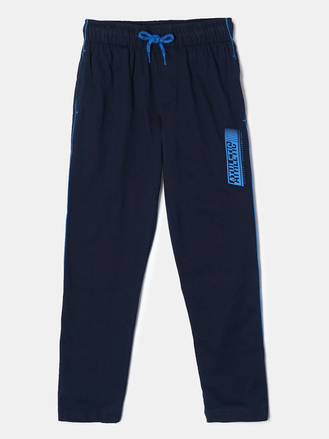 

Jockey Boys Super Combed Cotton Printed Trackpants With Drawstrings Closure-AB13, Navy blue