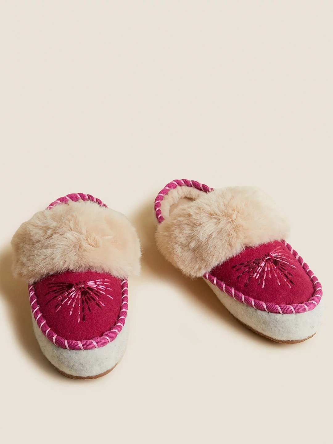 

Marks & Spencer Women Embellished Room Slippers, Pink