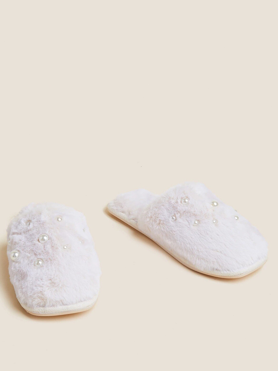 

Marks & Spencer Women Embellished Room Slippers, Cream