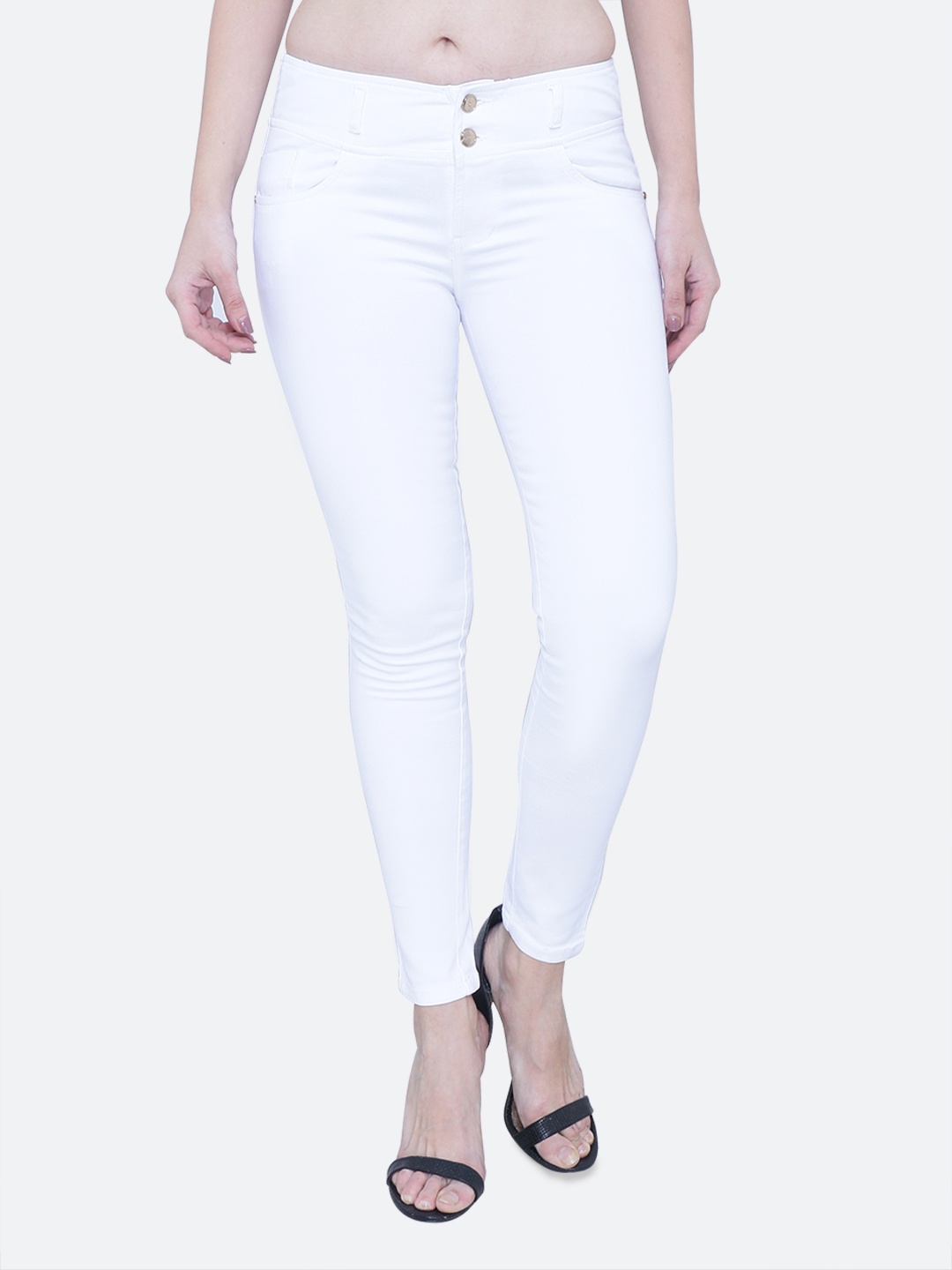 

FCK-3 Women Cotton Rockville Slim Fit Stretchable Jeans, White