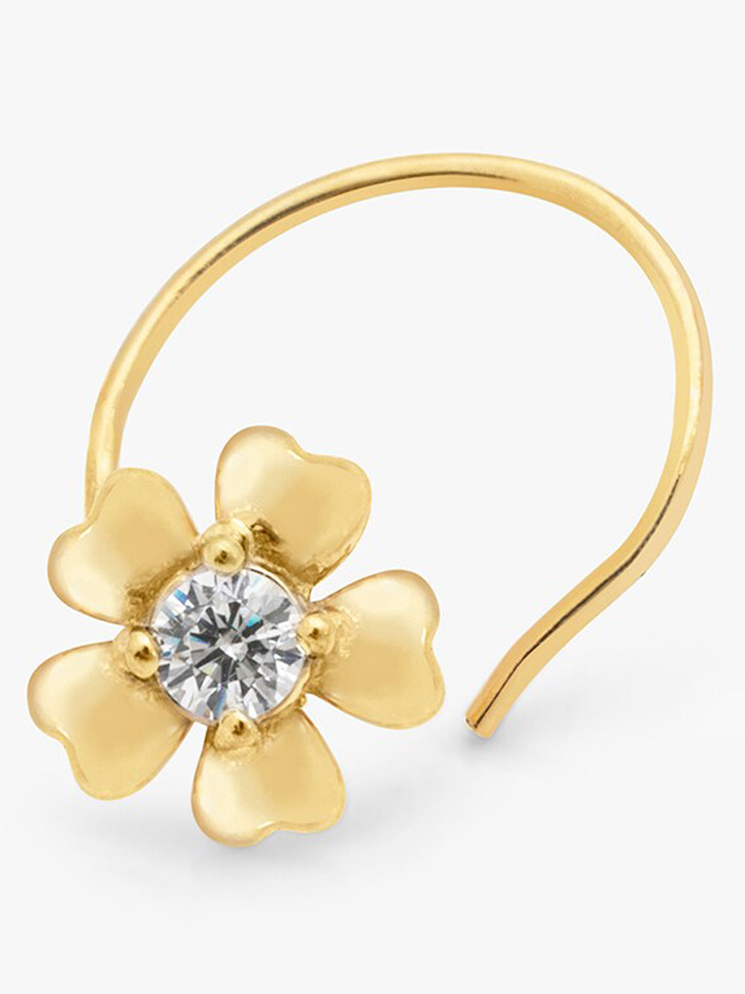 

March by FableStreet Gold-Plated CZ Studded Sterling Silver Nosepin, White