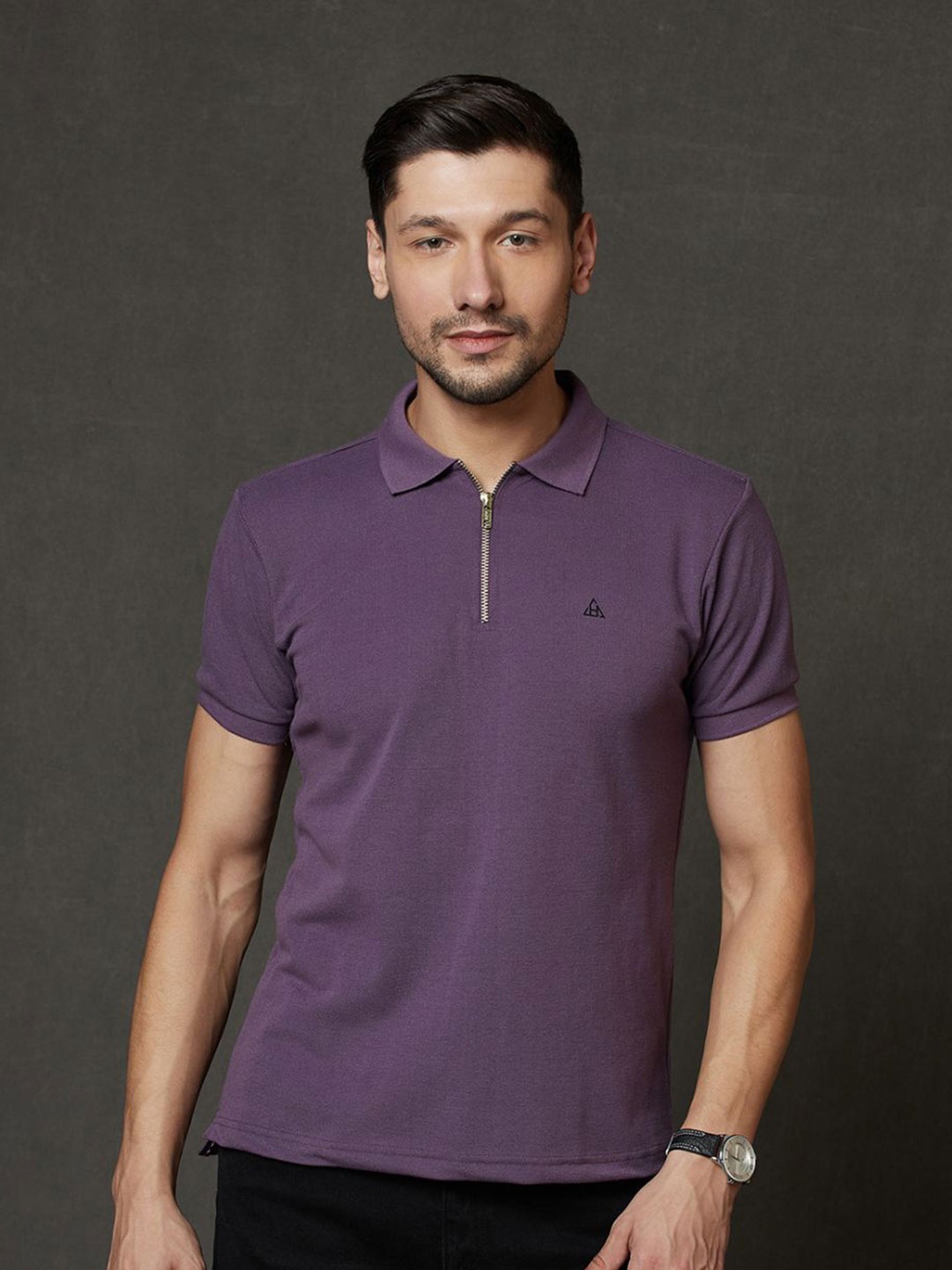 

HillTop Polos Men Cotton T-shirt, Purple