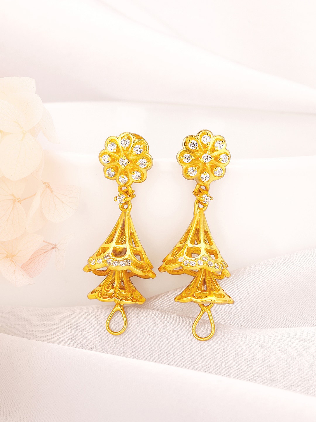 

GIVA 925 Sterling Silver & Gold-Plated Cubic Zirconia Contemporary Drop Earrings, White