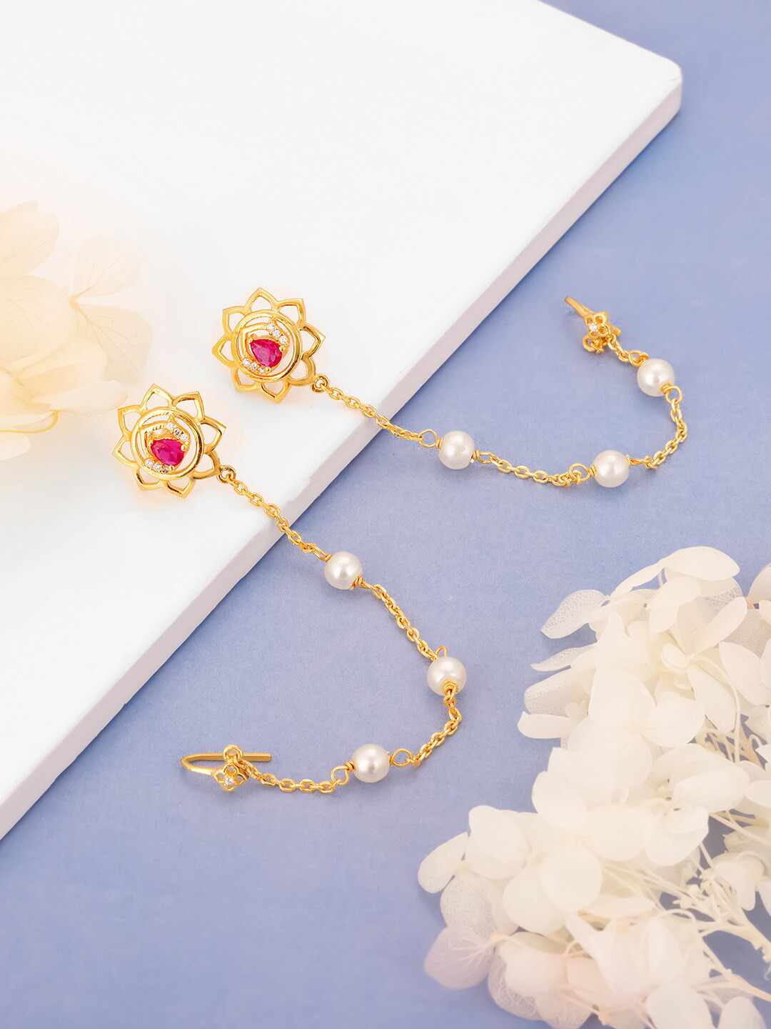 

GIVA Gold-Plated Contemporary Drop Earrings