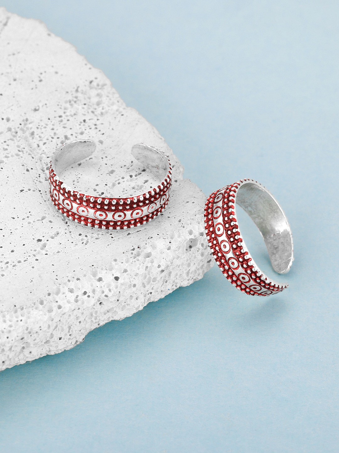 

GIVA Silver-Plated 925 Sterling Silver Oxidised Toe Rings