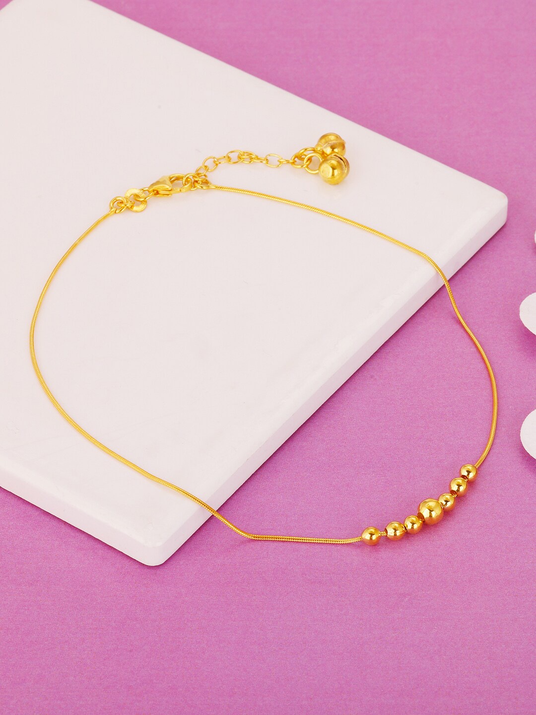 

GIVA Gold-Plated Beaded Anklet