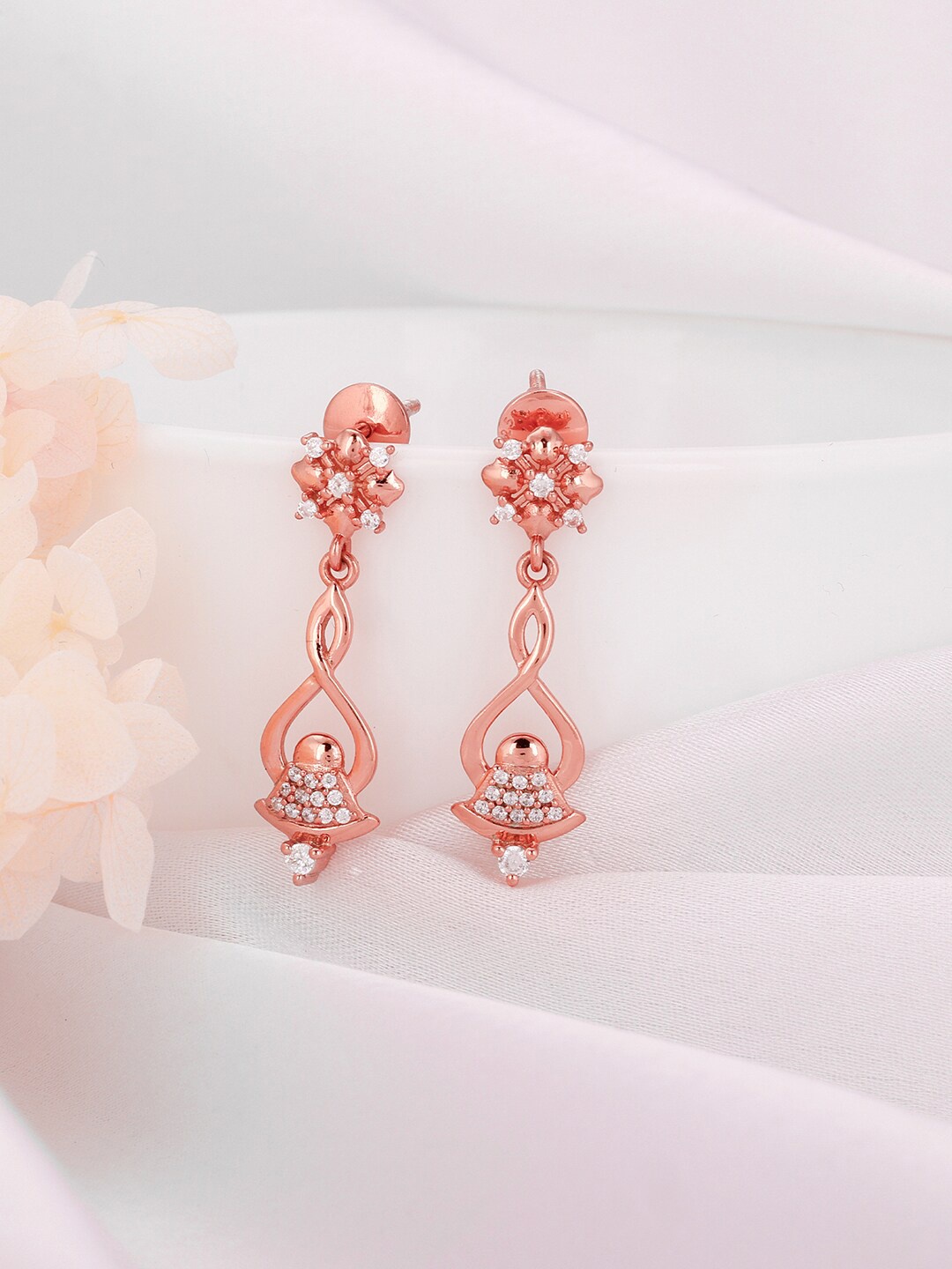 

GIVA Rose Gold Plated Contemporary Drop Earrings