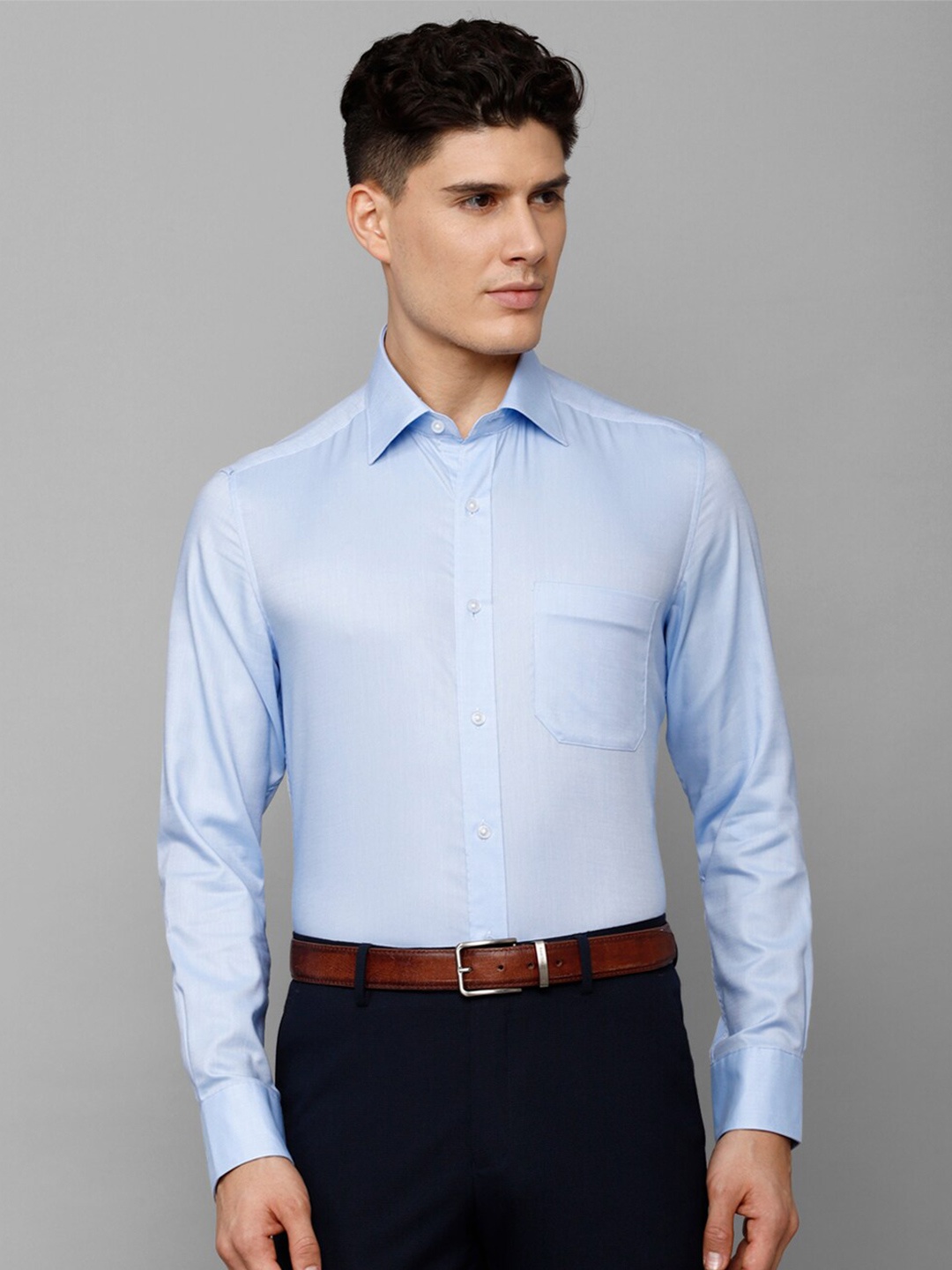

Louis Philippe Men Cotton Slim Fit Formal Shirt, Blue