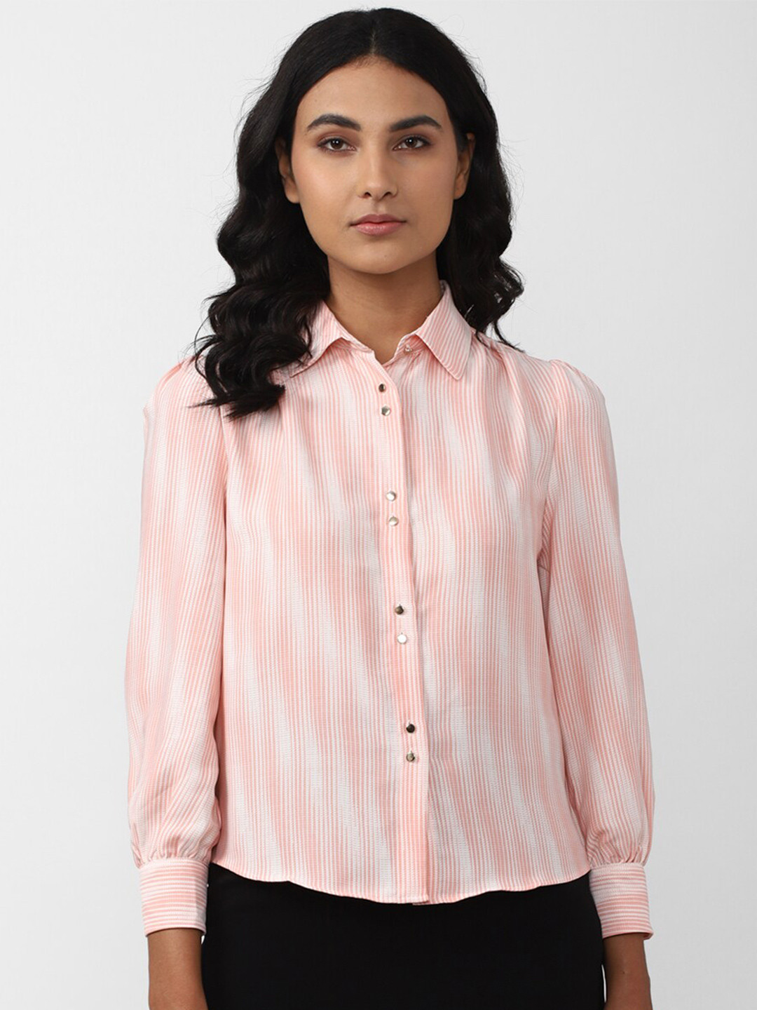 

Van Heusen Woman Striped Pure Cotton Formal Shirt, Pink
