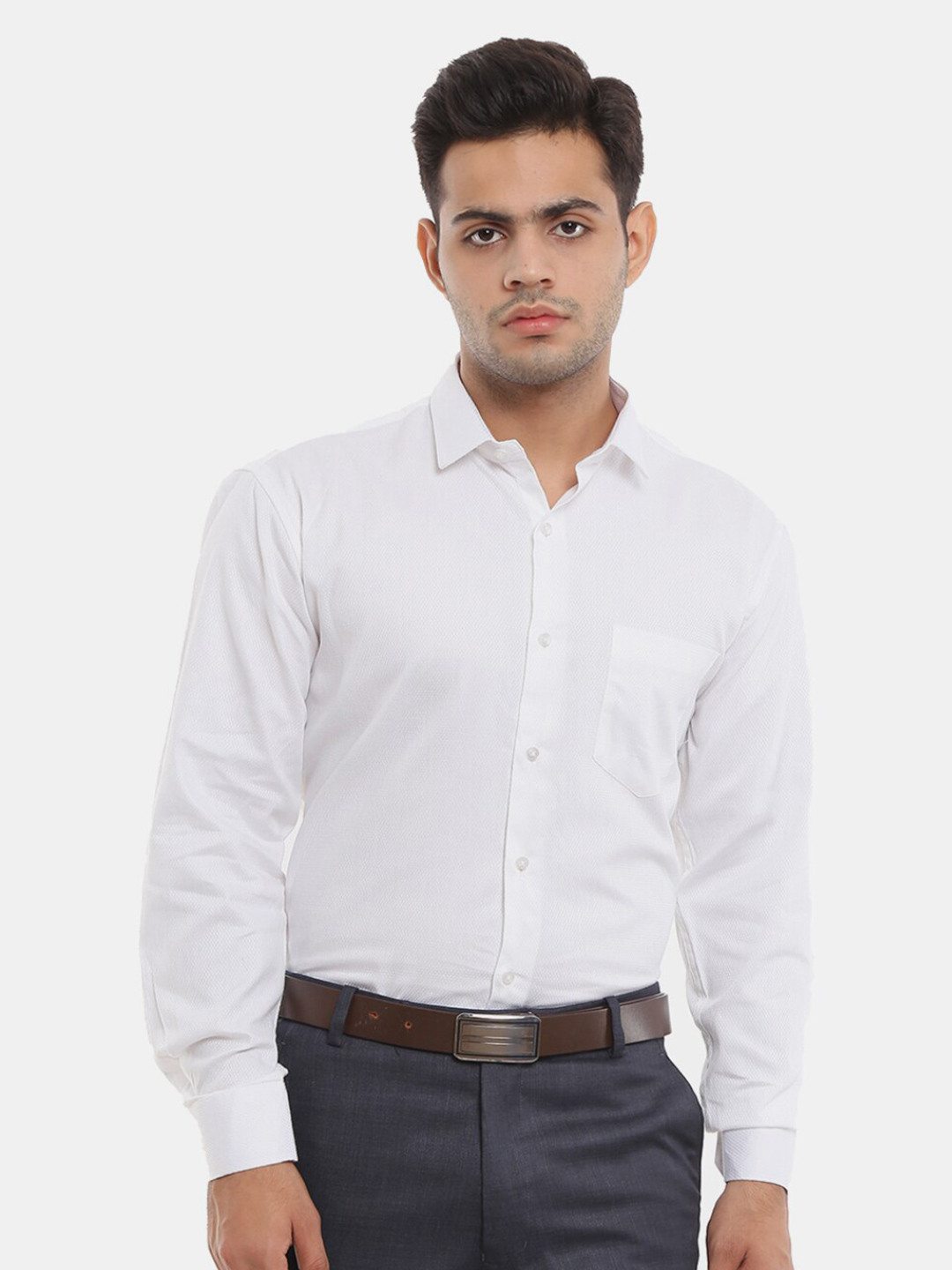 

V-Mart Men Classic Formal Cotton Shirt, White