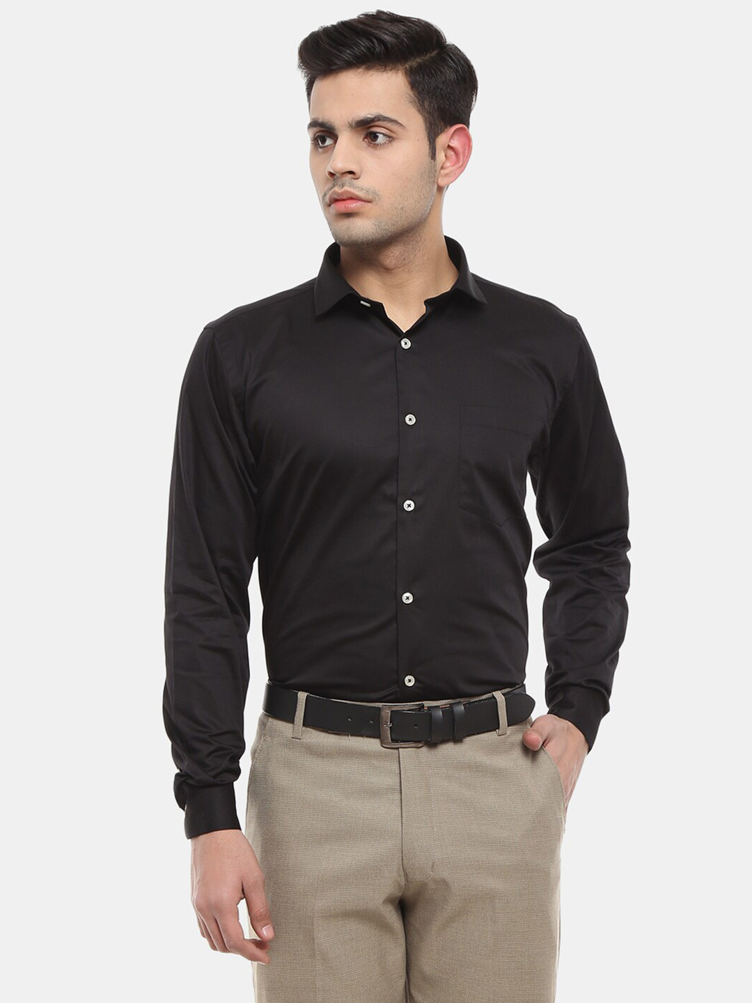 

V-Mart Men Classic Formal Shirt, Black