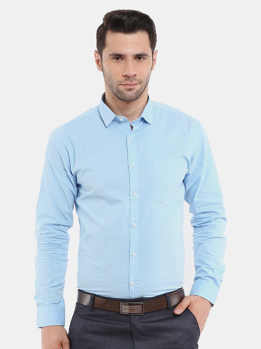 

J White by Vmart Men Classic Cotton Formal Shirt, Blue