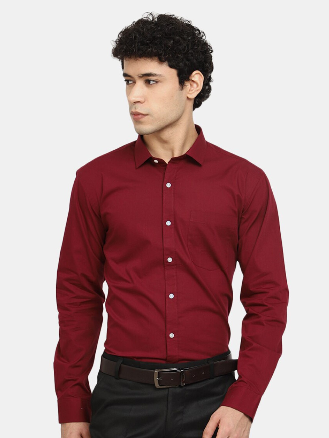 

V-Mart Men Formal Cotton Shirt, Maroon
