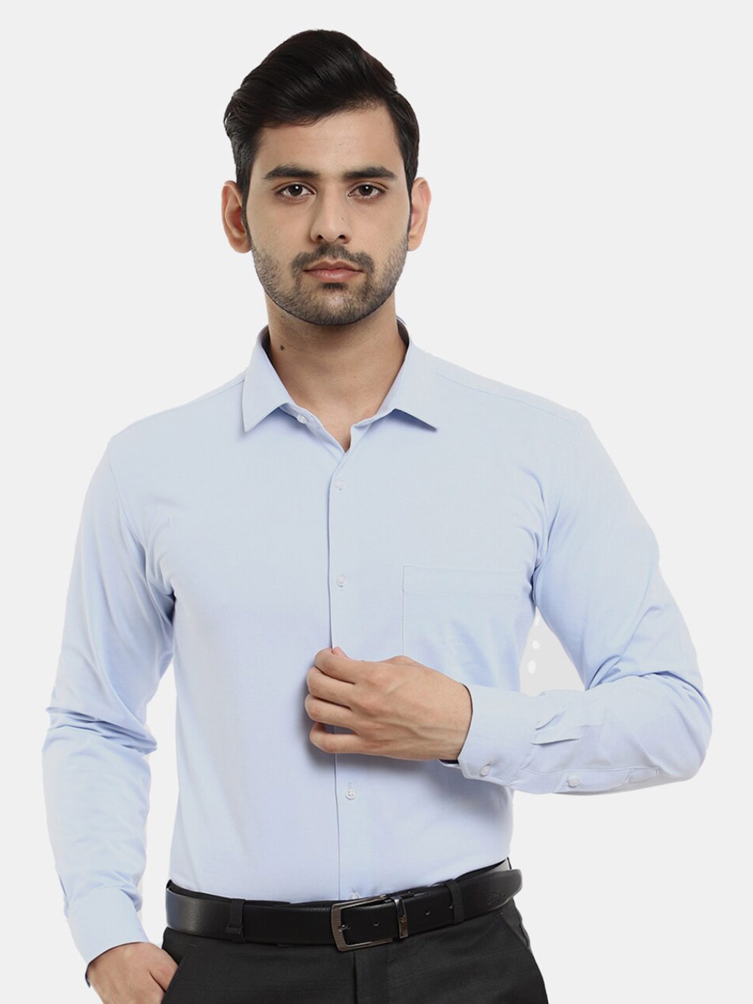 

V-Mart Men Solid Spread Collar Formal Cotton Shirt, Blue
