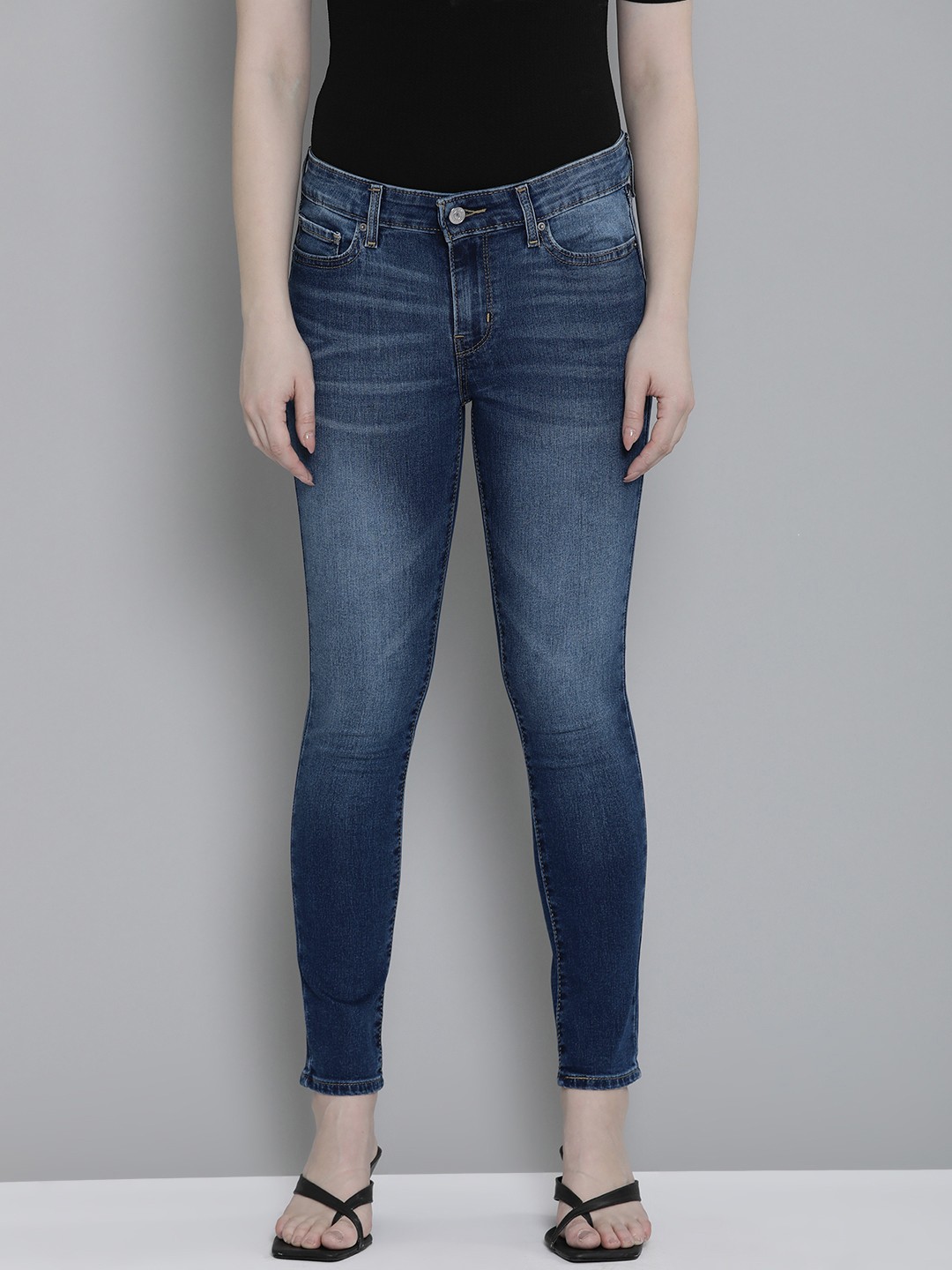 

Levis Women Skinny Fit Heavy Fade Stretchable Jeans, Blue