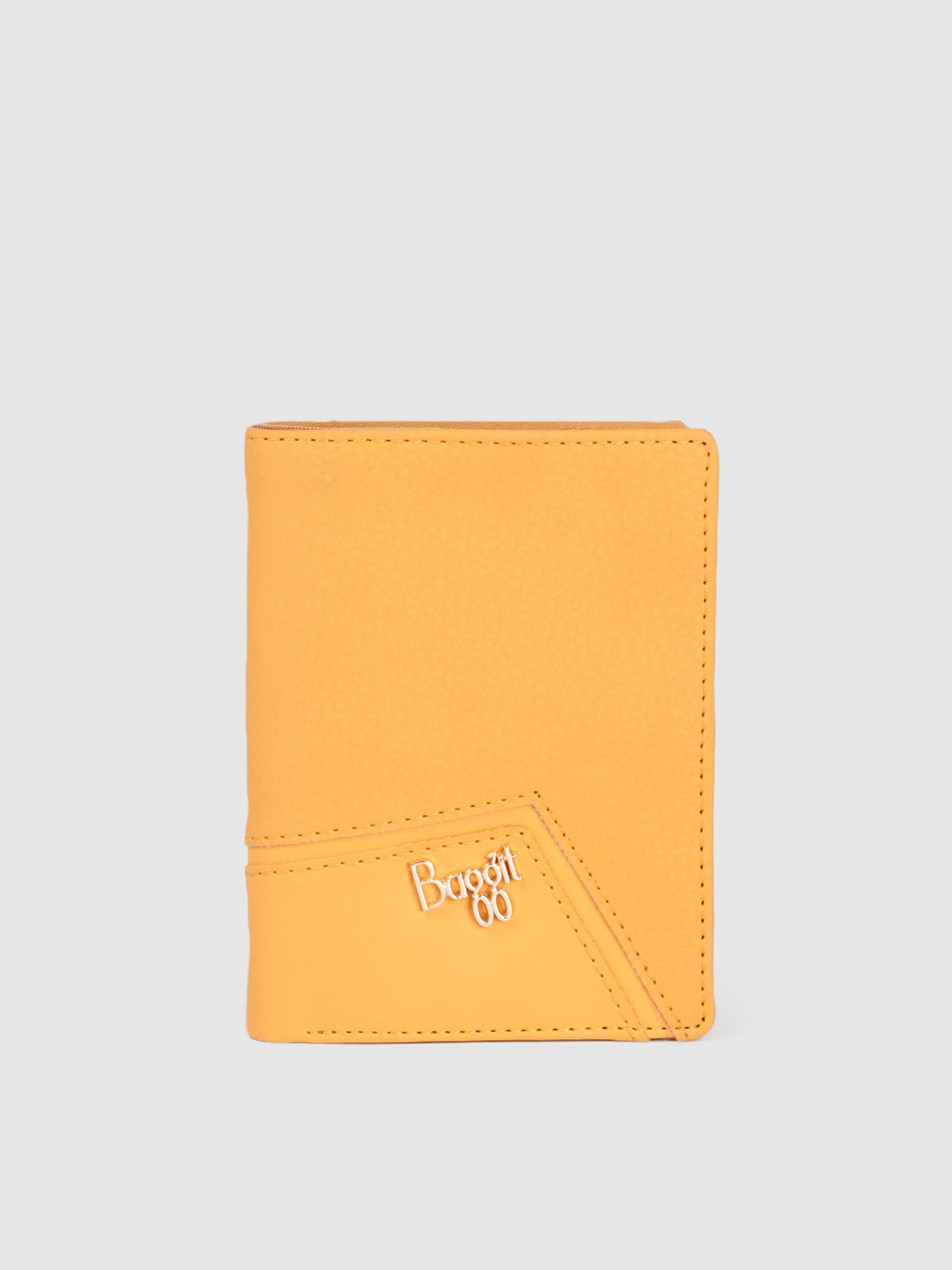 

Baggit Women Solid Two Fold Wallet, Yellow