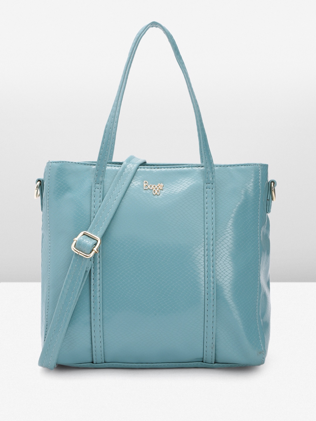 

Baggit Women Textured Handheld Bag, Turquoise blue