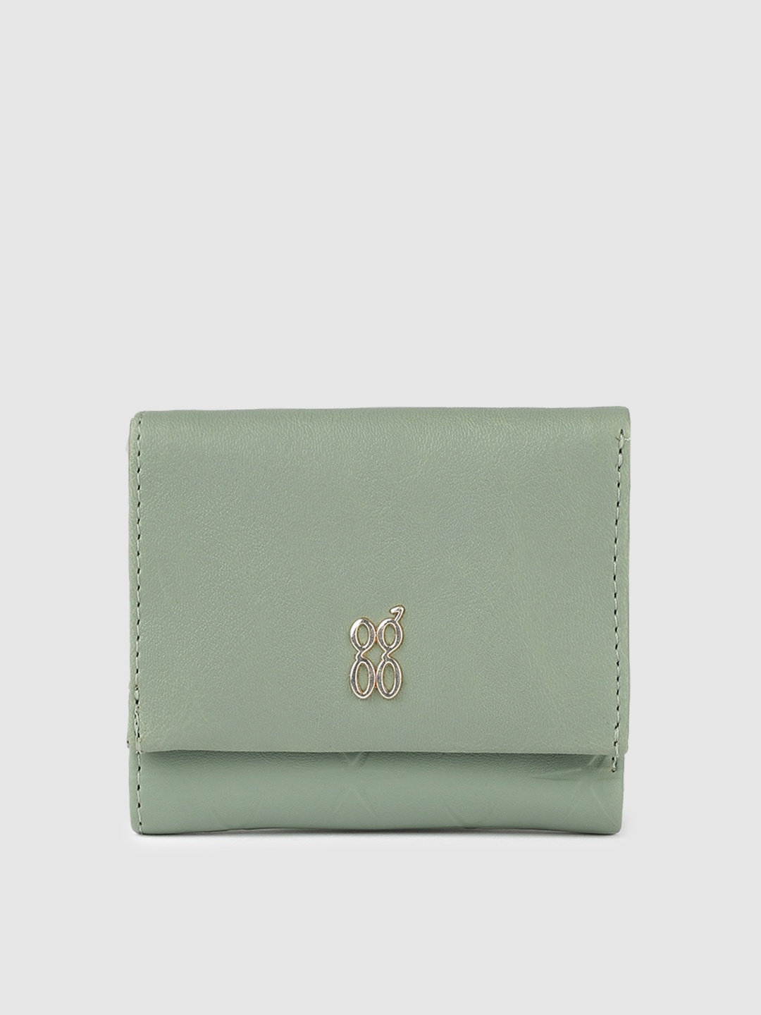 

Baggit Women Textured Three Fold Wallet, Green