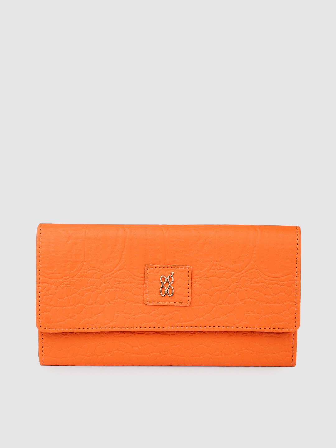 

Baggit Women Animal Textured PU Envelope Wallet, Orange