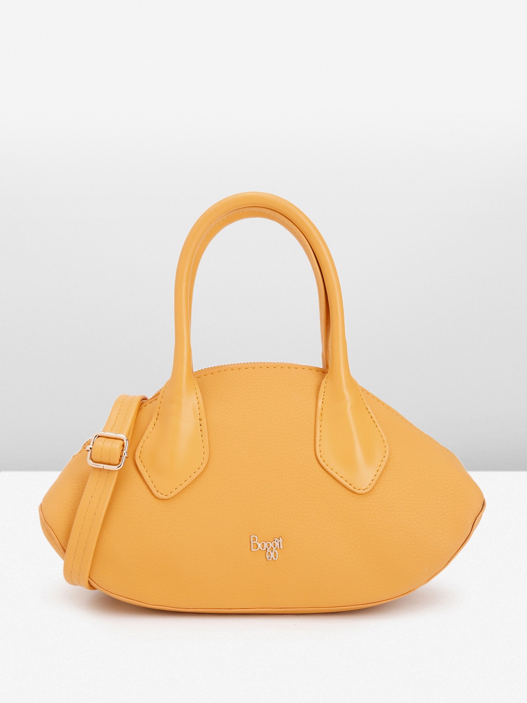 

Baggit Solid PU Bowling Handheld Bag, Yellow