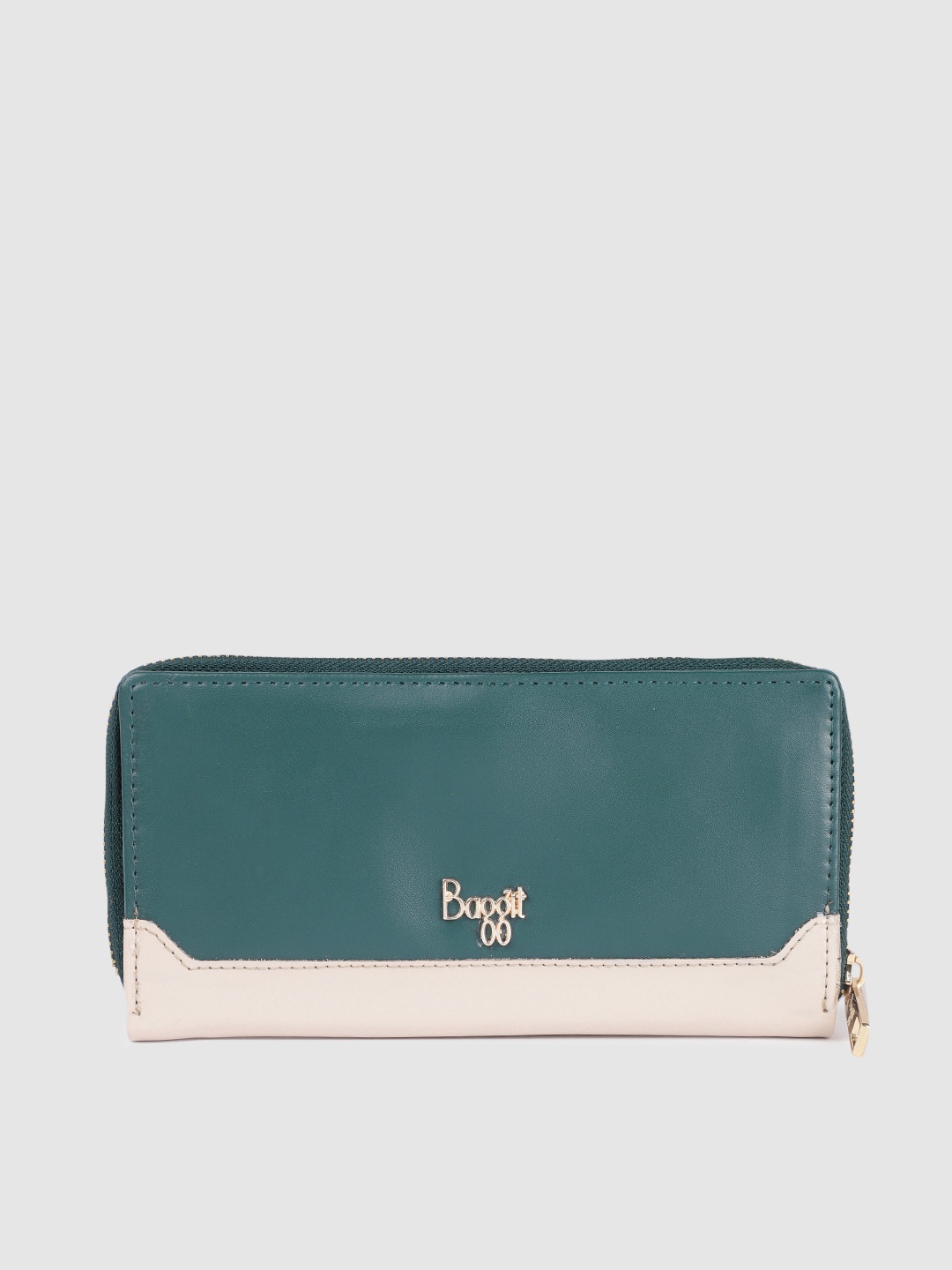 

Baggit Women Colourblocked Two Fold Wallet, Teal