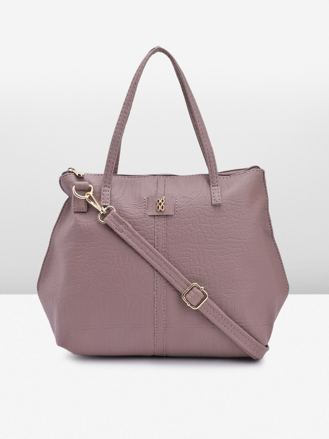 

Baggit Textured Structured Handheld Bag, Mauve