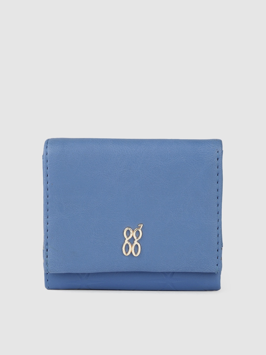 

Baggit Women Textured Three Fold Wallet, Blue