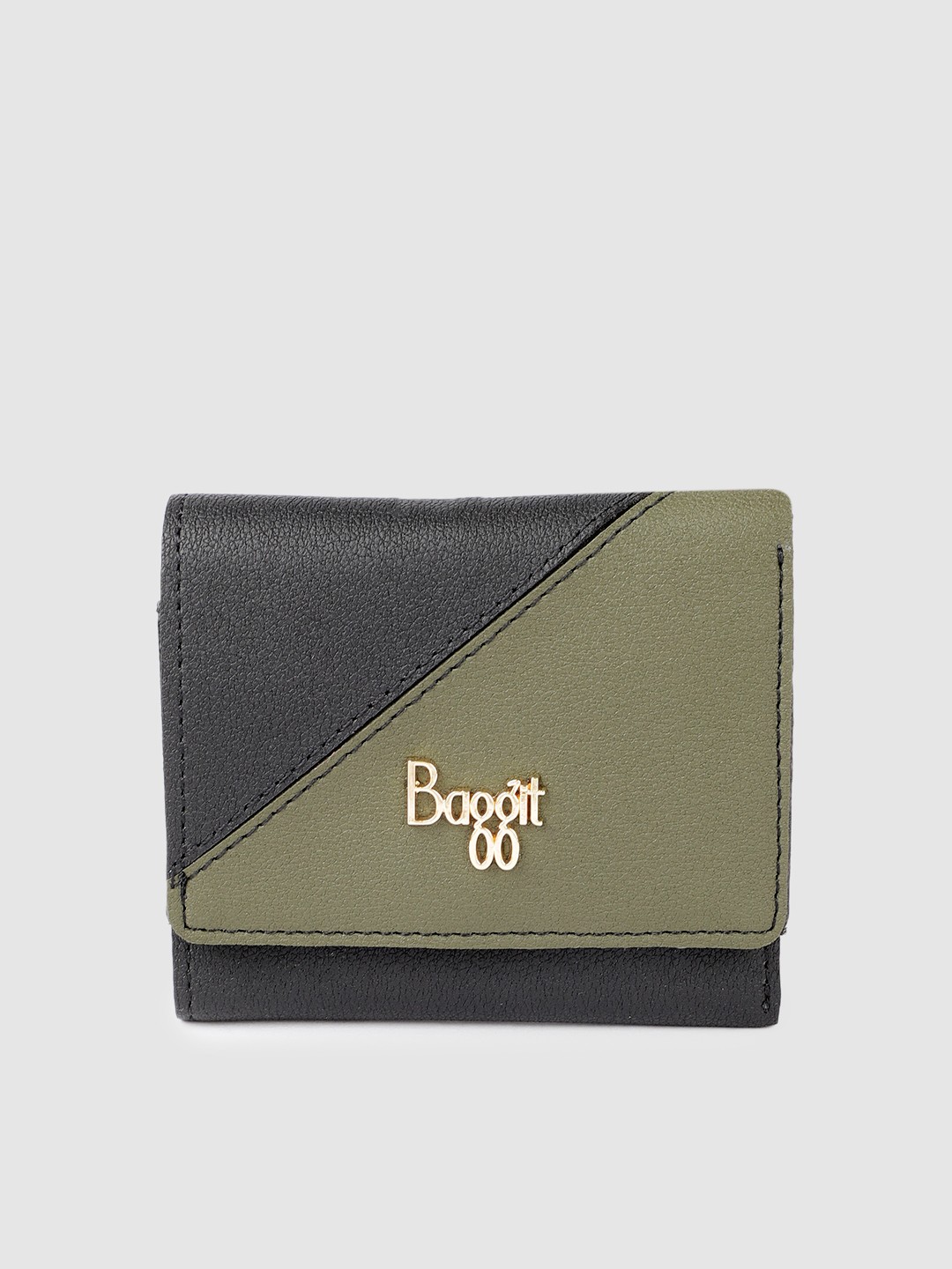 

Baggit Women Colourblocked Three Fold Wallet, Black