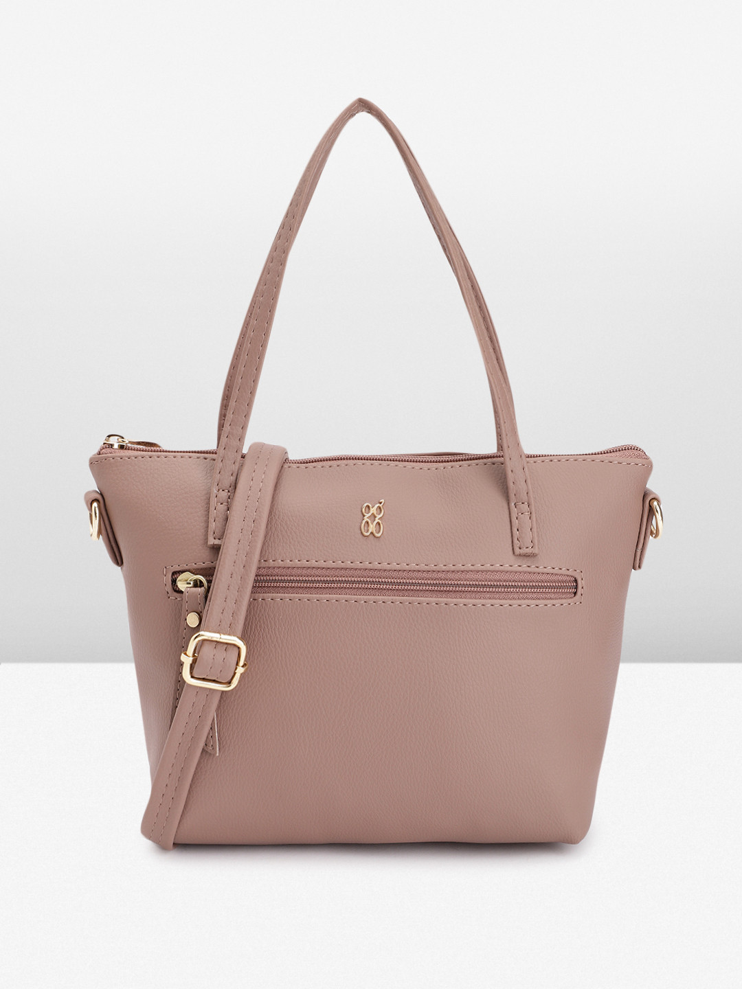 

Baggit Solid PU Regular Structured Handheld Bag, Mauve