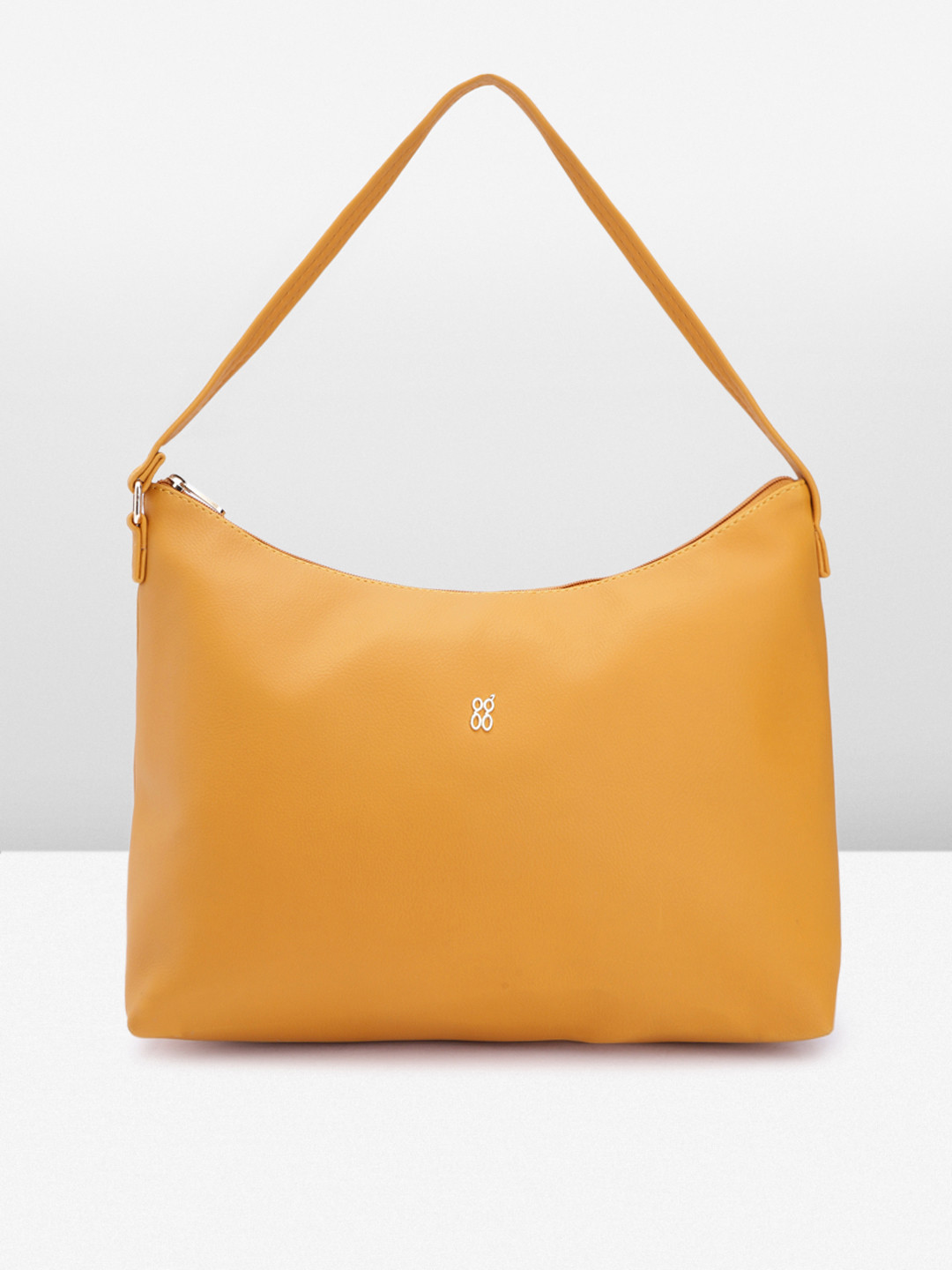 

Baggit Solid PU Structured Hobo Bag, Yellow