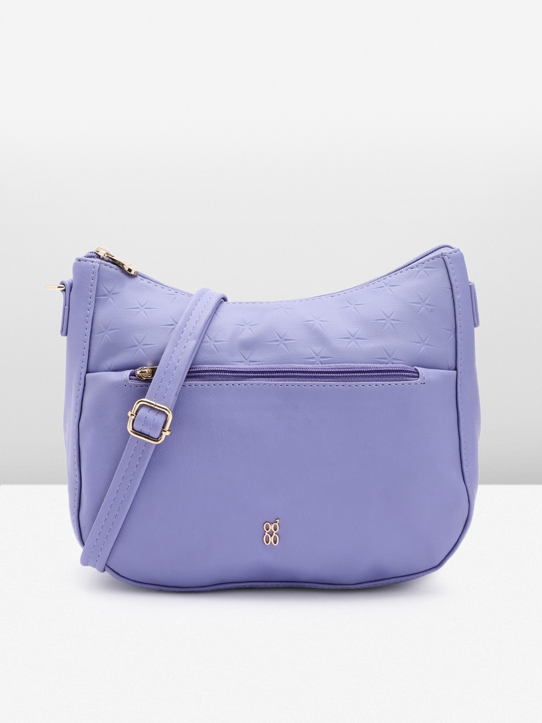 

Baggit Structured Sling Bag with Stars Debossed Detail, Purple