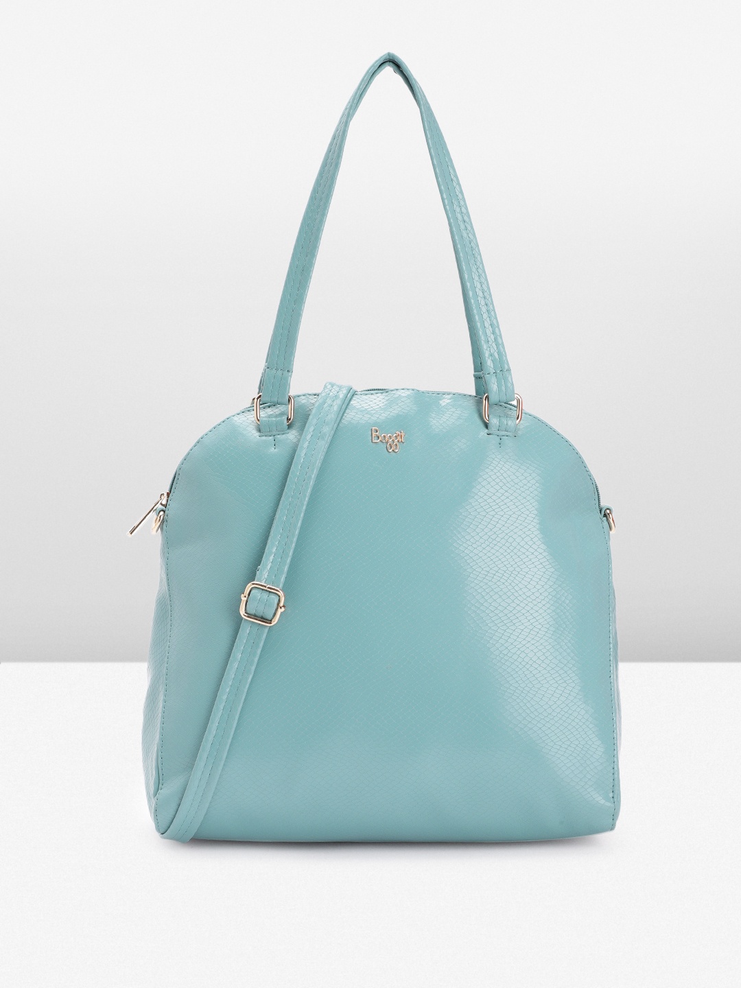 

Baggit Snake Textured PU Structured Shoulder Bag, Turquoise blue