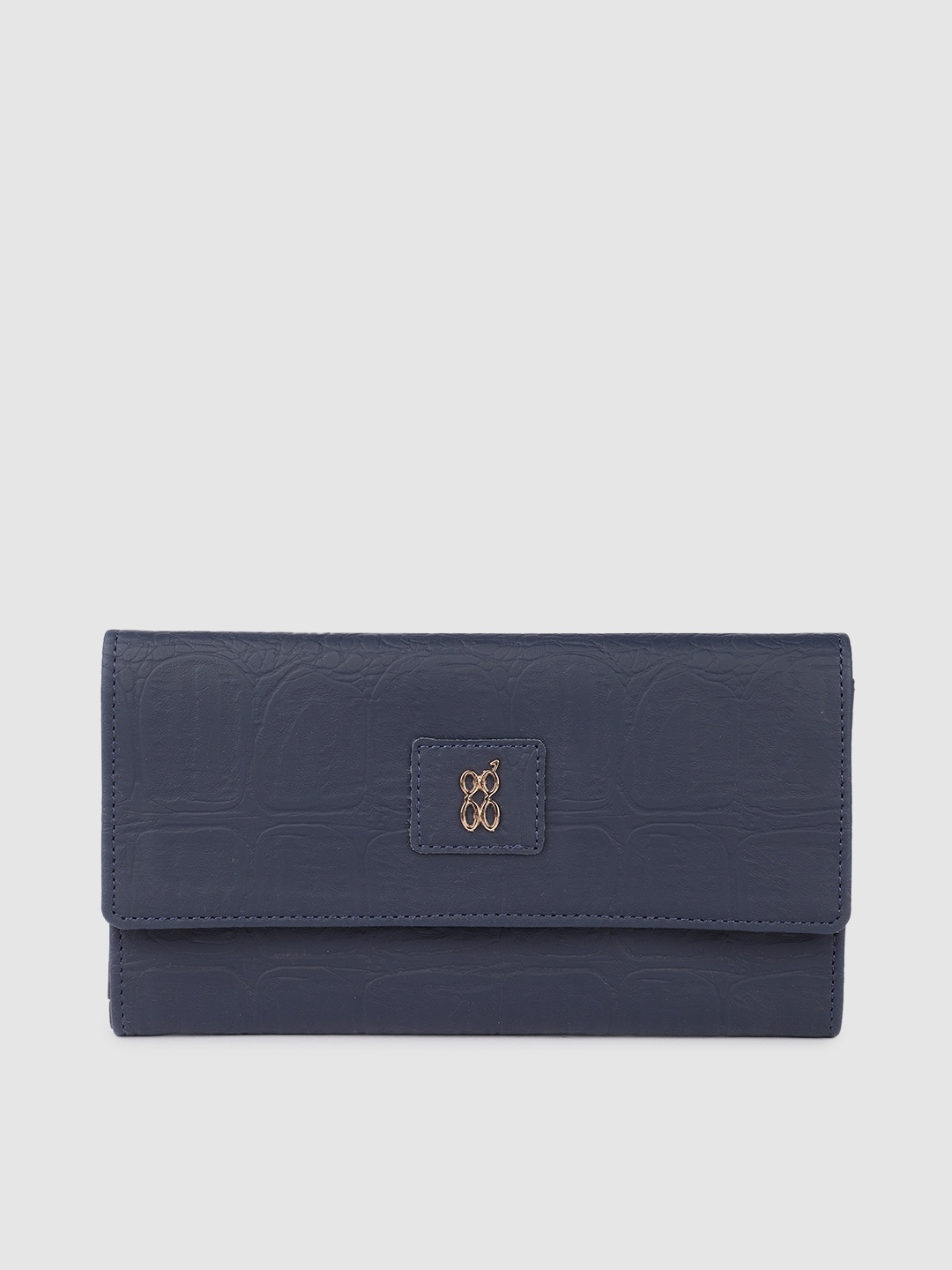 

Baggit Women Textured Two Fold Wallet, Navy blue