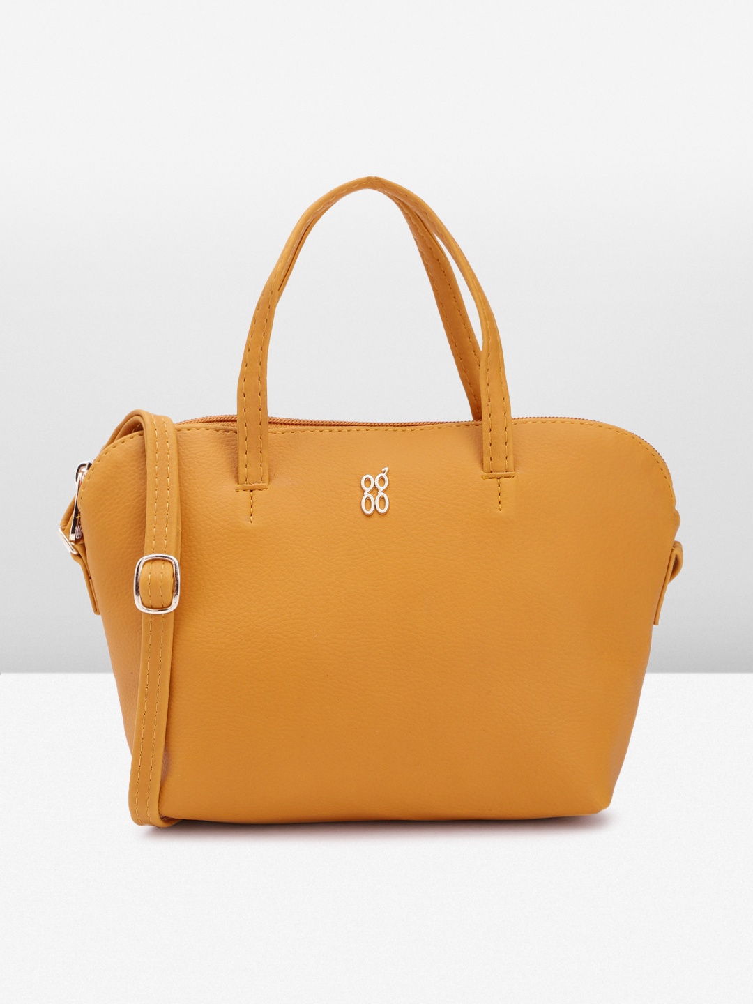 

Baggit Solid PU Structured Handheld Bag, Yellow