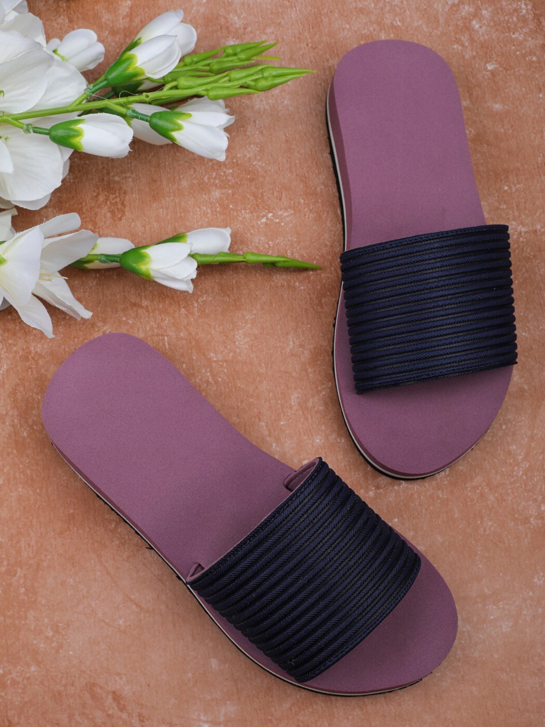 

BOOTCO Women Rubber Sliders, Mauve