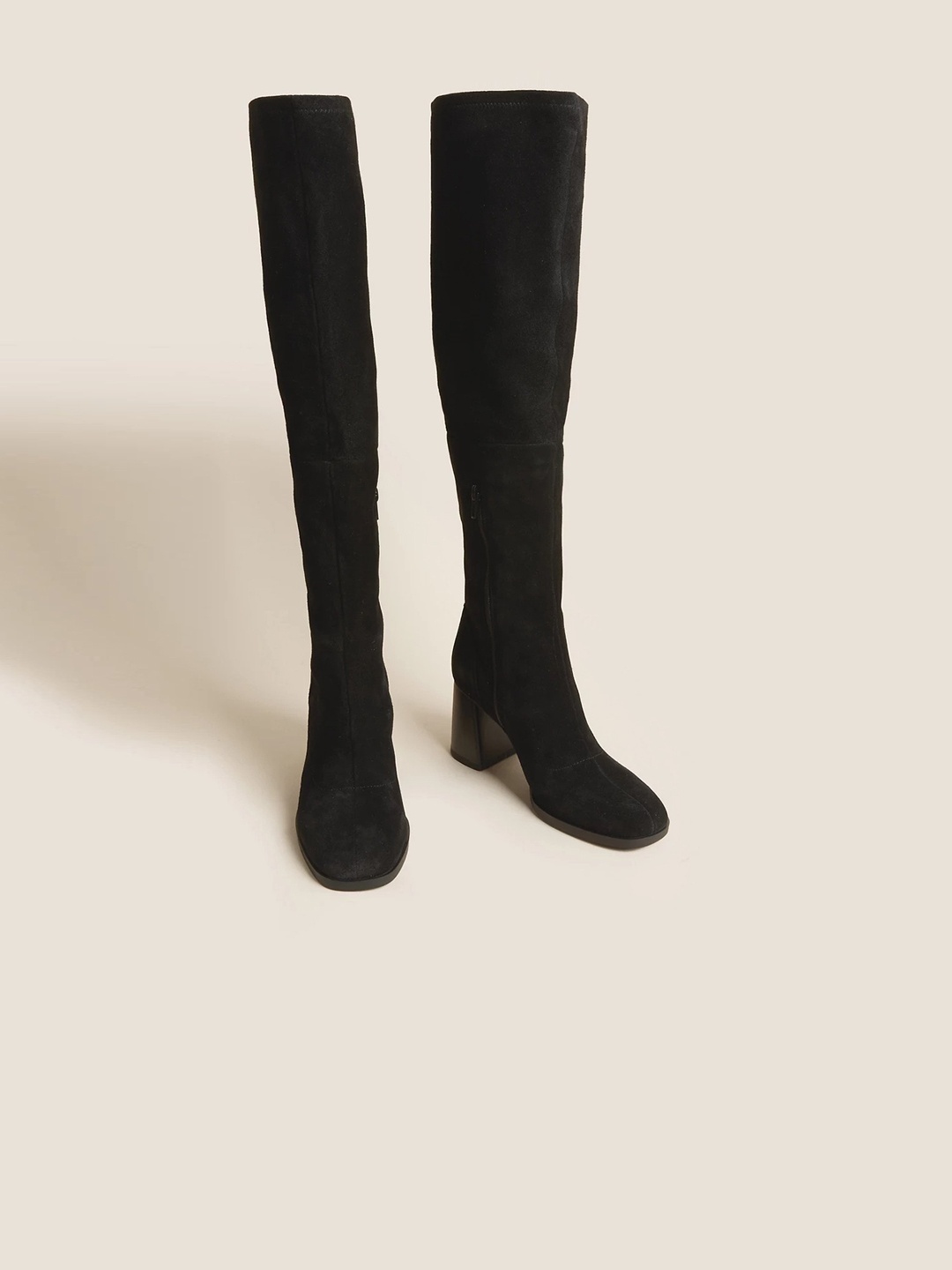 

Marks & Spencer Women Block-Heeled High-Top Regular Boots, Black
