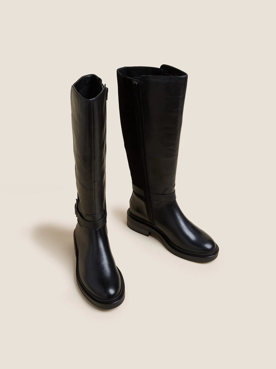 

Marks & Spencer Women Leather Cowboy Boots, Black