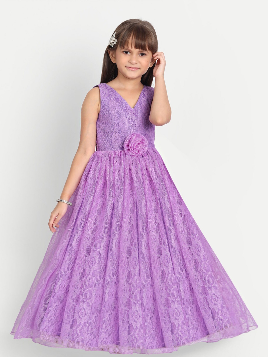 

SOFYANA Girls Maxi Silk Dress, Lavender