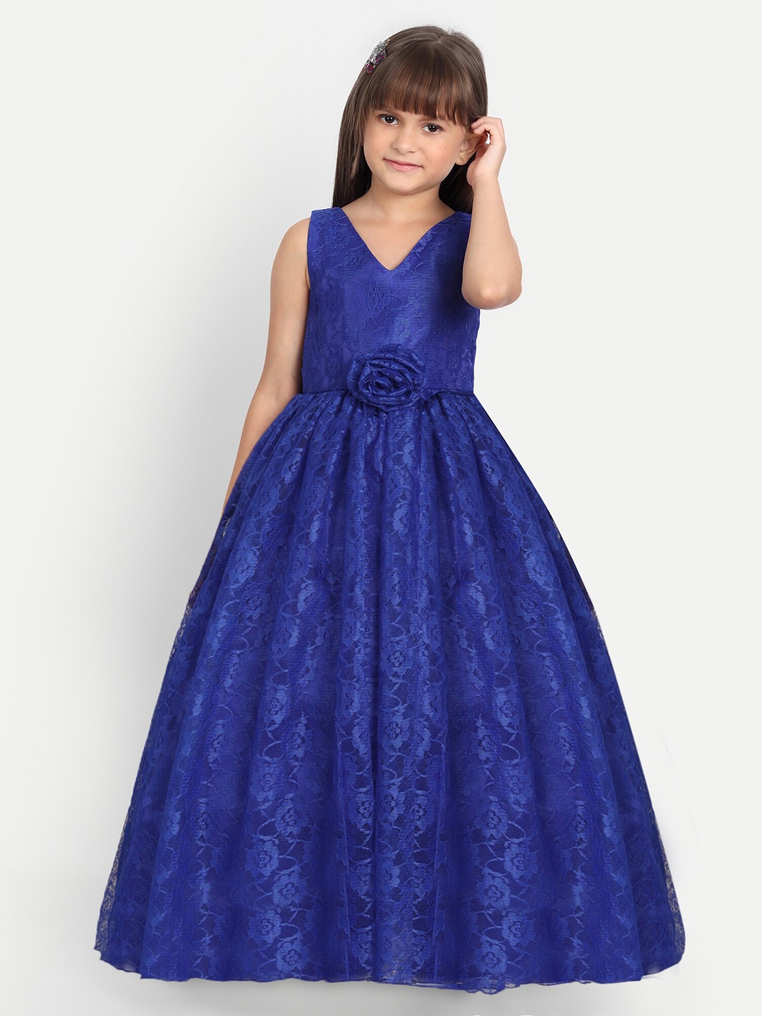 

SOFYANA Girls Maxi Silk Dress, Blue