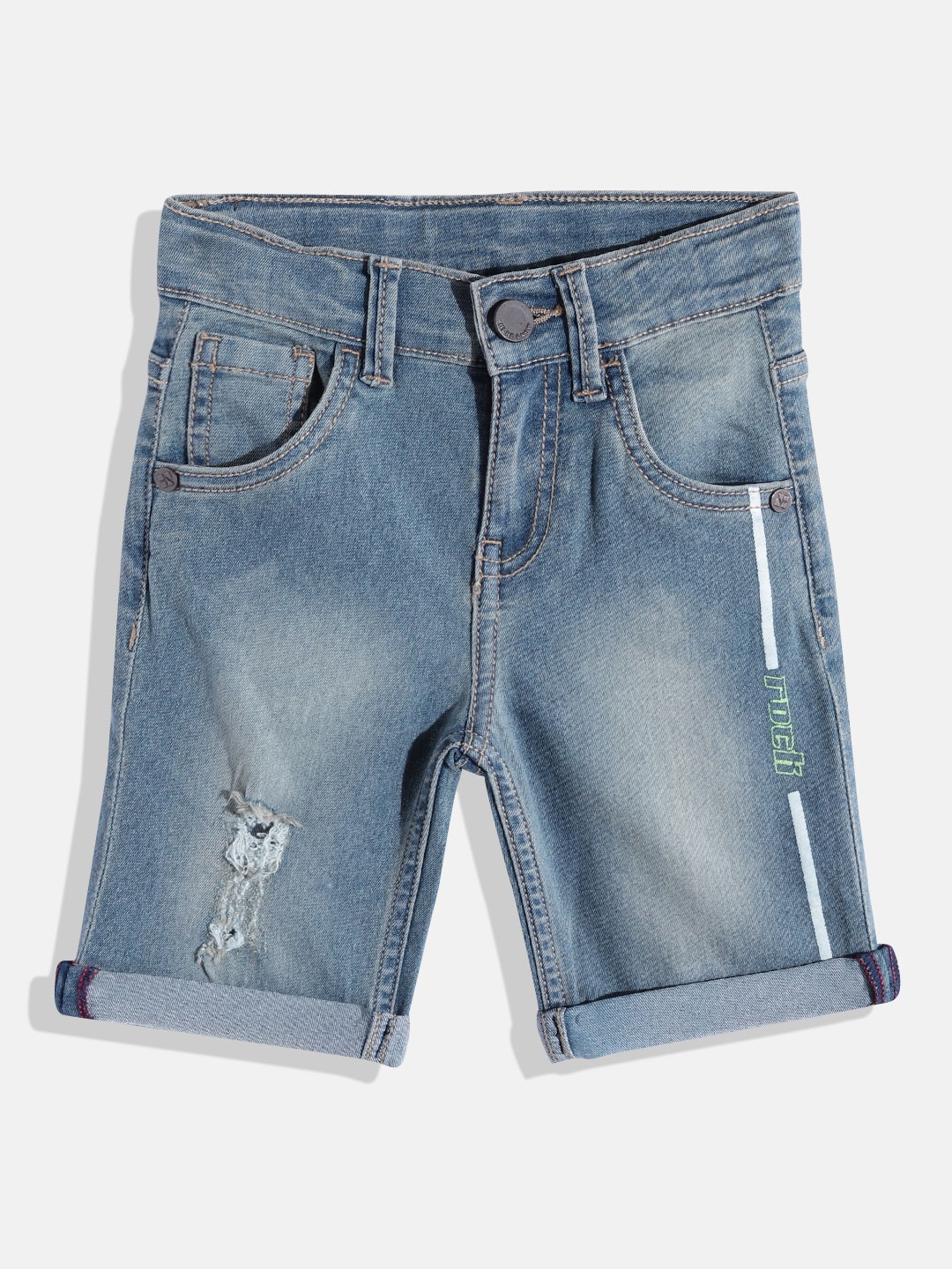 

HERE&NOW Boys Washed Ripped Denim Shorts, Blue