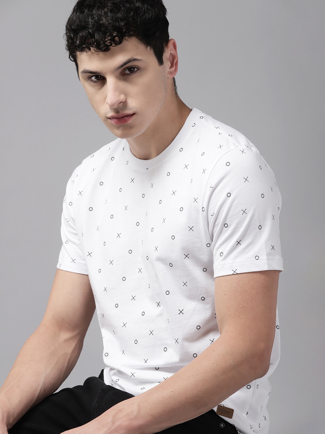 

The Roadster Lifestyle Co. Printed Pure Cotton T-shirt, White