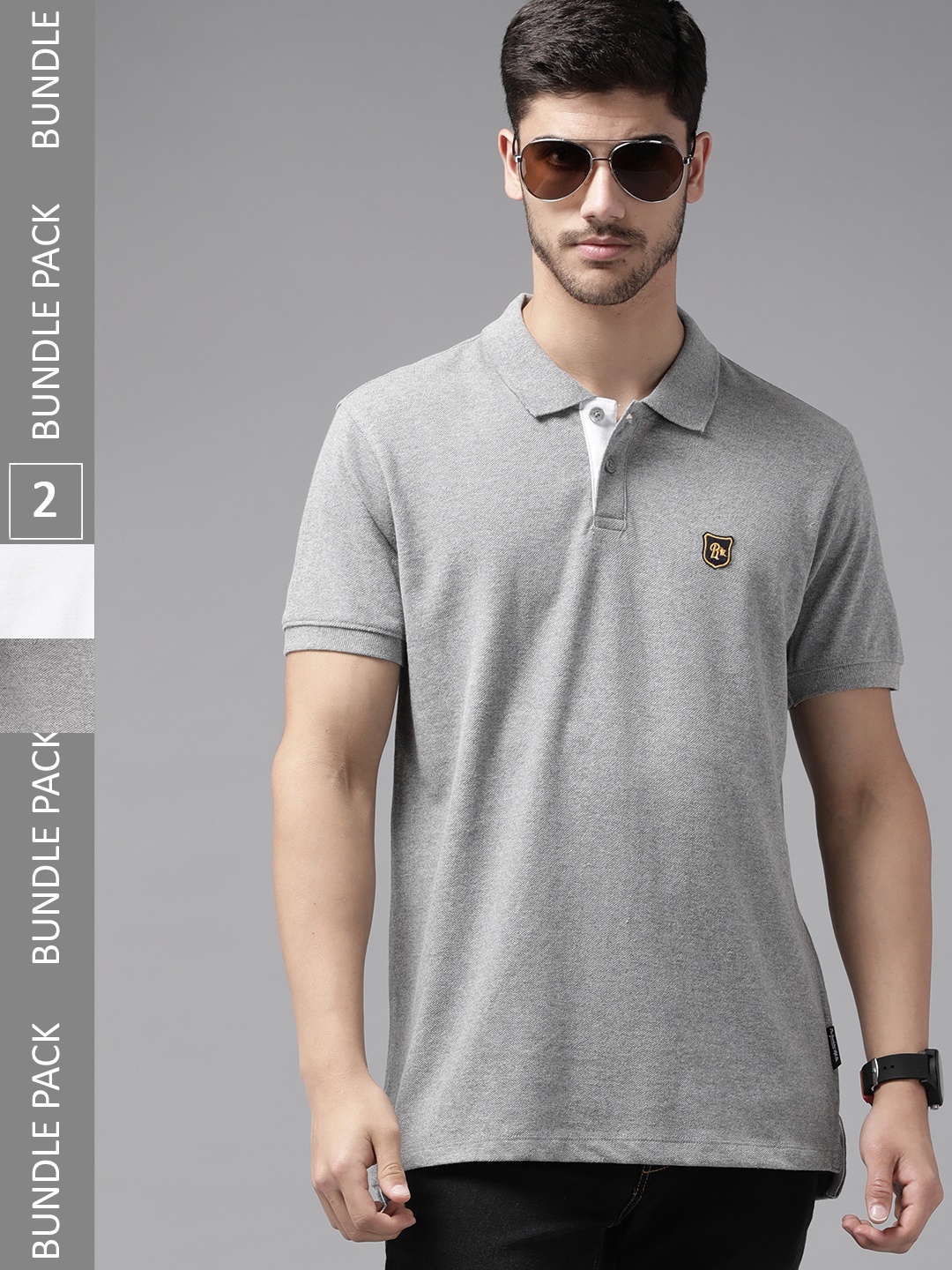 

The Roadster Lifestyle Co. Pack Of Two Polo Collar Pure Cotton T-shirt, White