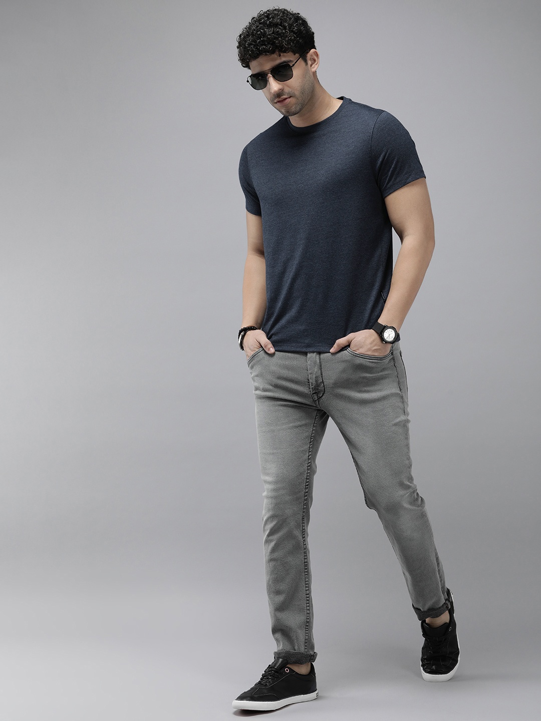 

The Roadster Life Co. Round Neck T-shirt, Blue