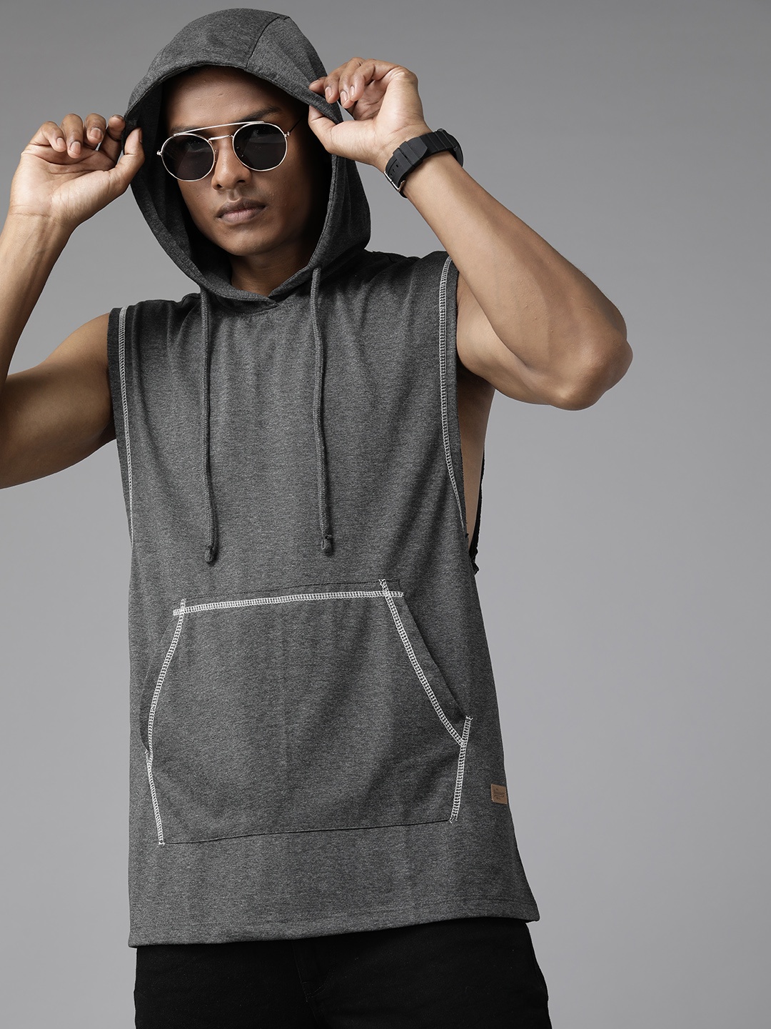 

The Roadster Lifestyle Co. Hooded Loose T-shirt, Charcoal