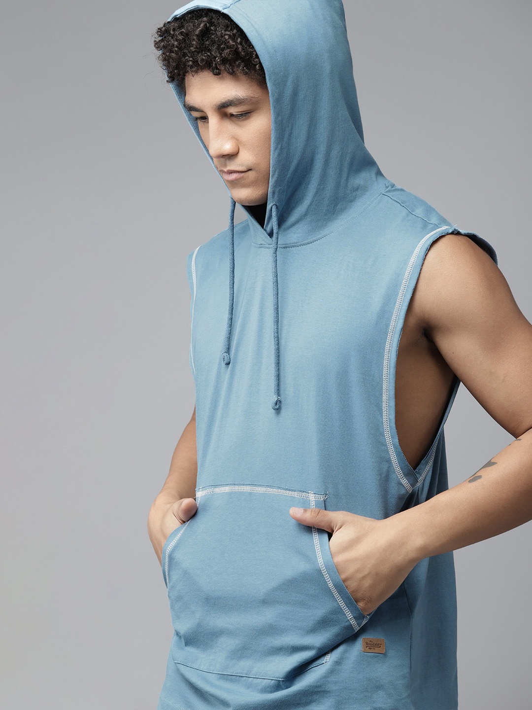 

The Roadster Lifestyle Co. Pure Cotton Hooded T-shirt, Blue