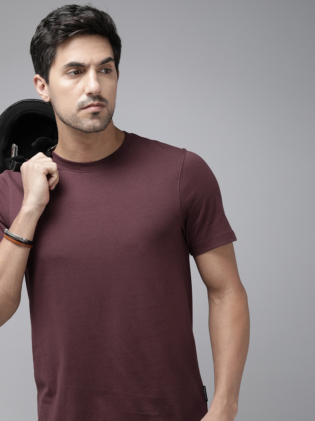 

The Roadster Lifestyle Co. Pure Cotton T-shirt, Maroon