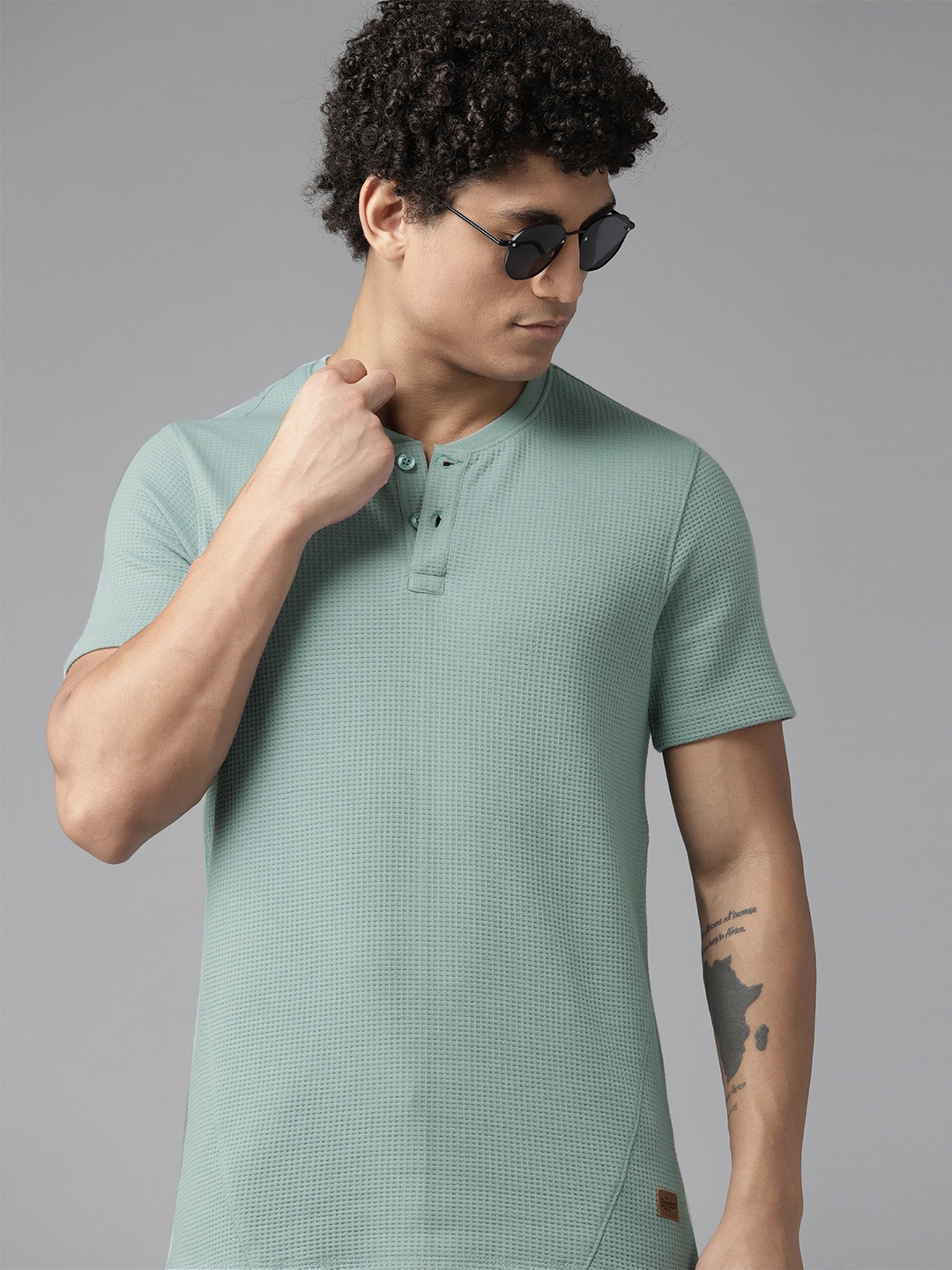 

The Roadster Lifestyle Co. Henley Neck T-shirt, Sea green